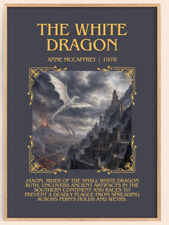 The White Dragon Minimalist Book Poster by Anne McCaffrey – image 1