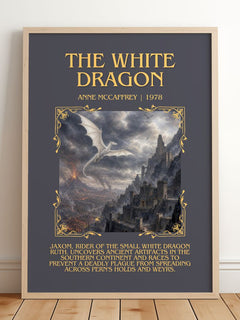The White Dragon Minimalist Book Poster by Anne McCaffrey – image 2