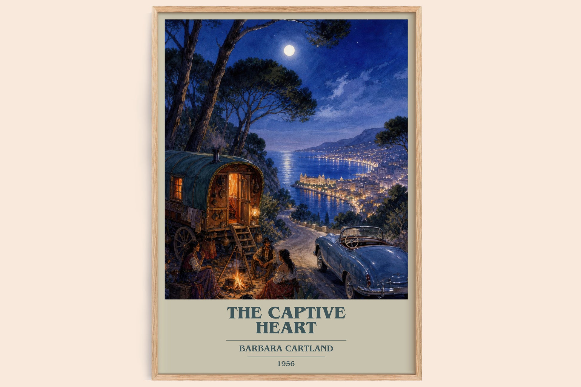 The Captive Heart book cover book poster by Barbara Cartland – framed literary art print