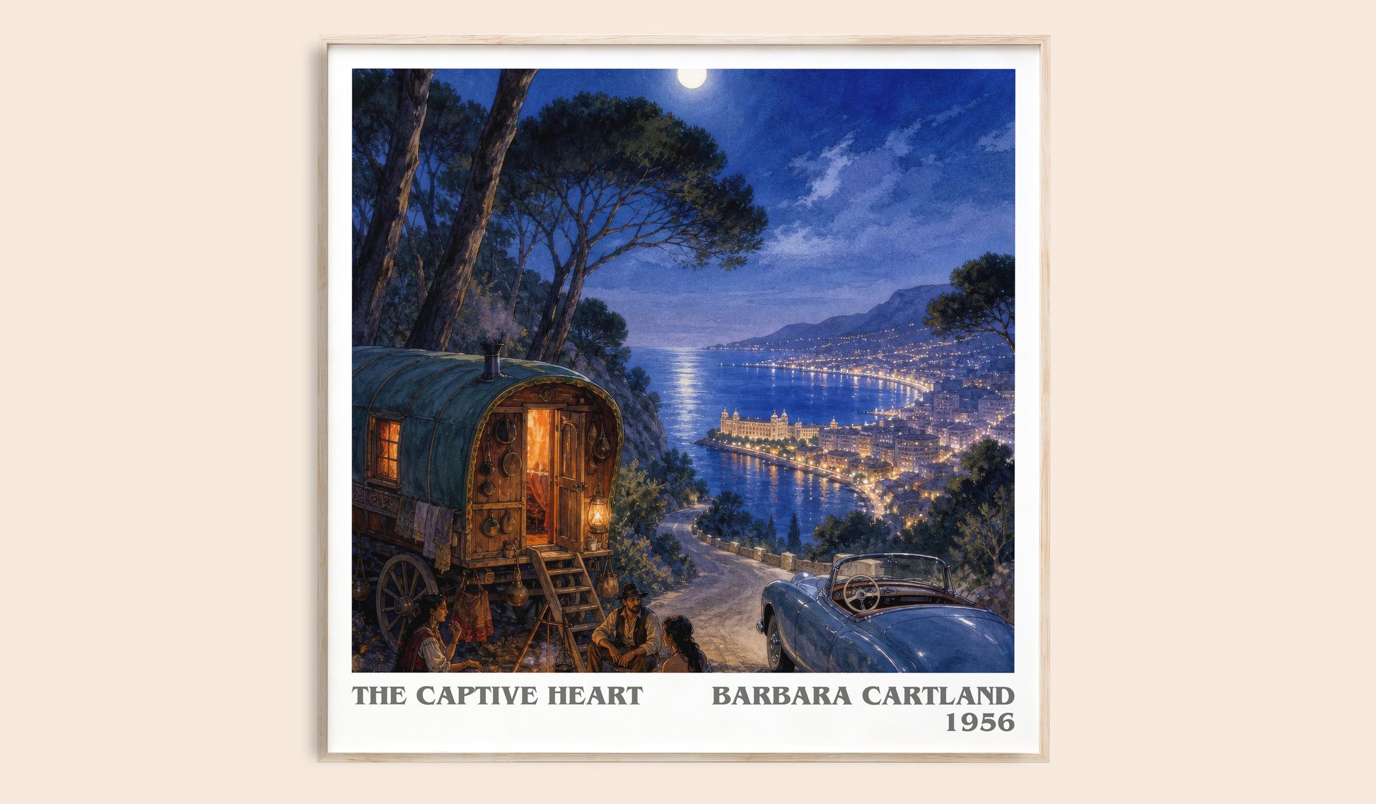 The Captive Heart literary book poster by Barbara Cartland – framed literary art print