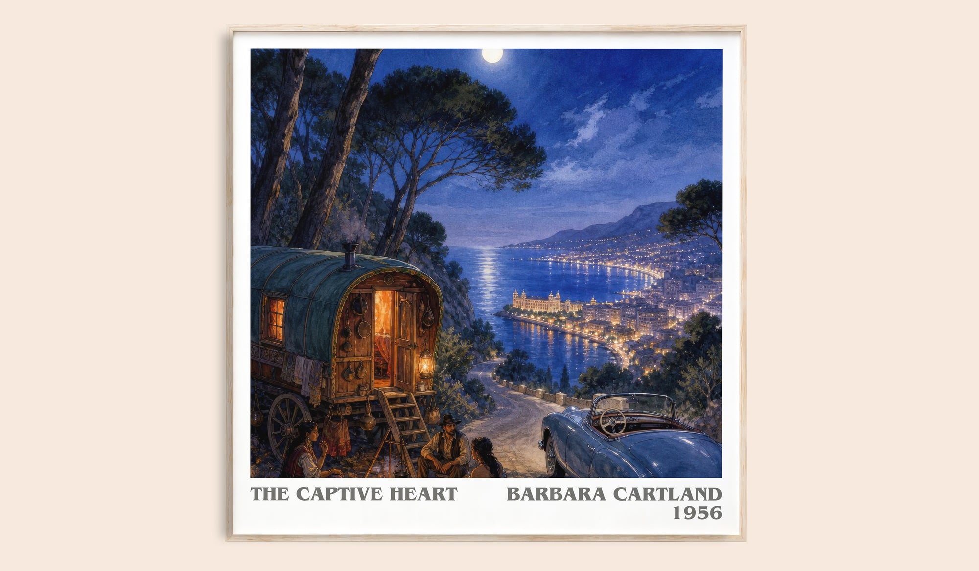 The Captive Heart literary book poster by Barbara Cartland – framed literary art print