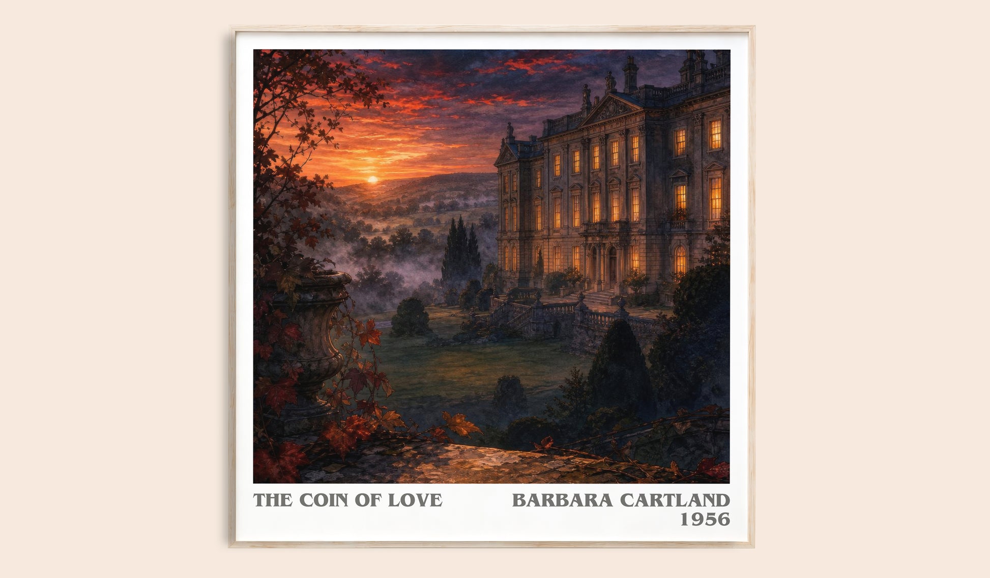 The Coin Of Love literary book poster by Barbara Cartland – framed literary art print