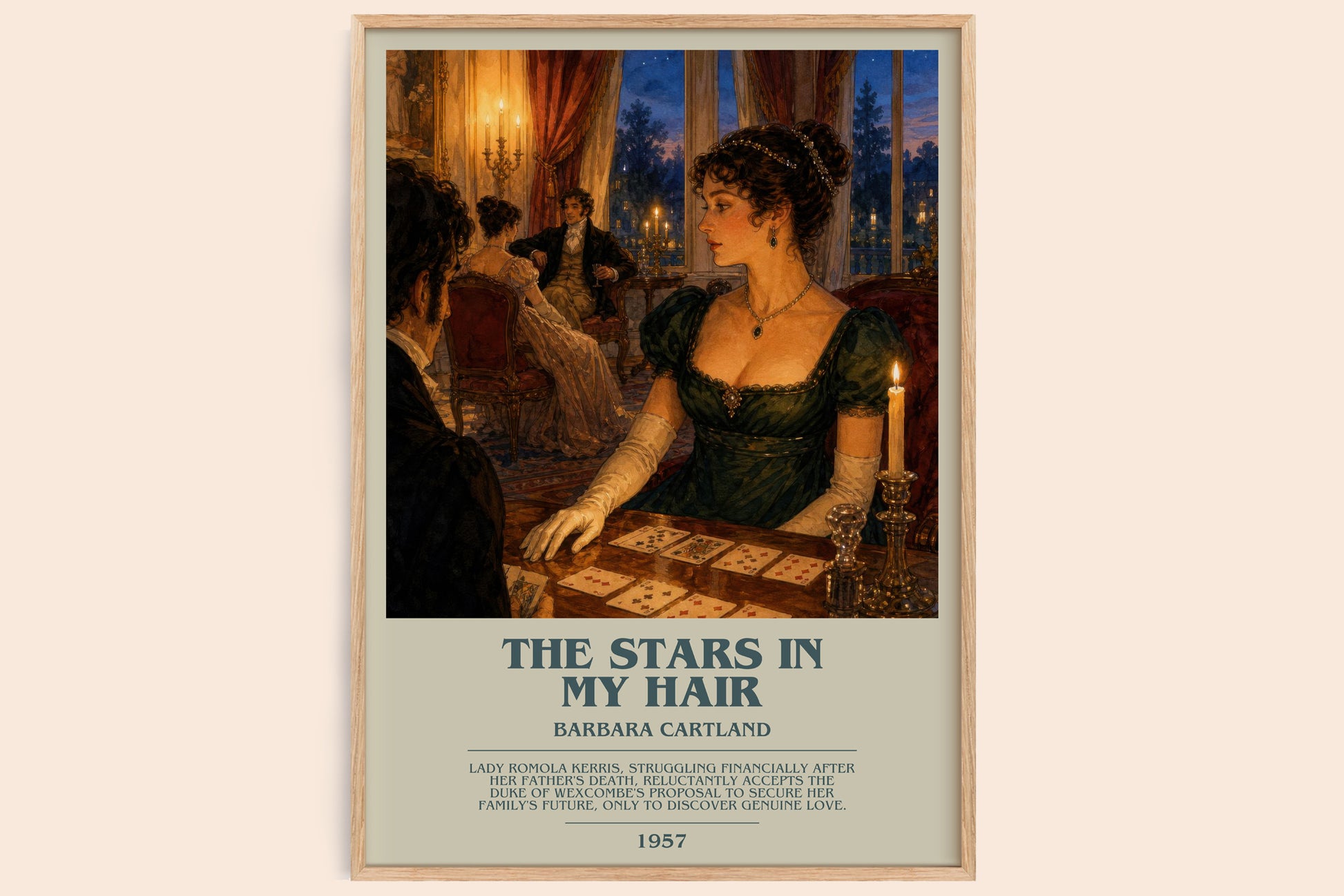 The Stars In My Hair bookish book poster by Barbara Cartland – framed literary art print