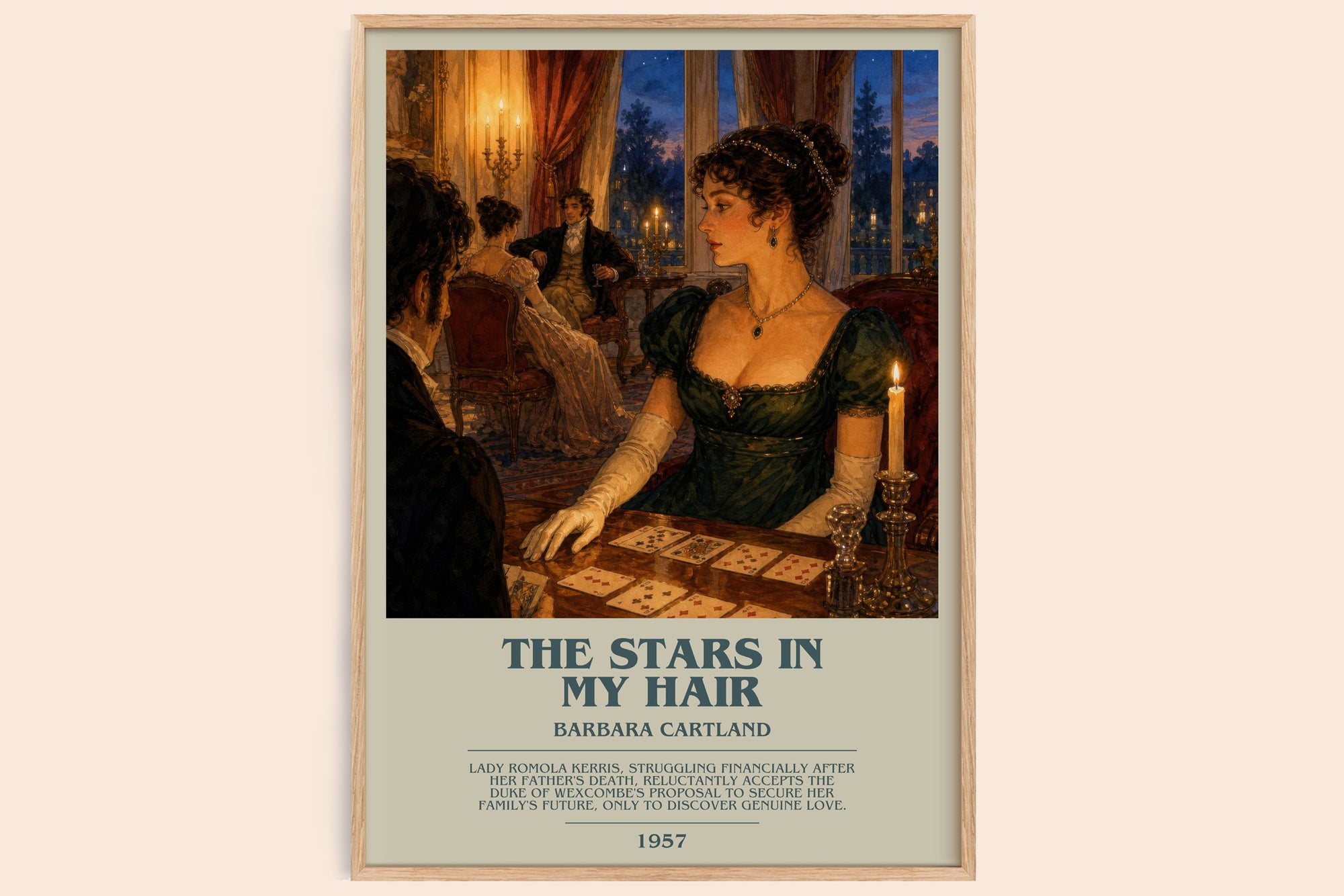 The Stars In My Hair bookish book poster by Barbara Cartland – framed literary art print