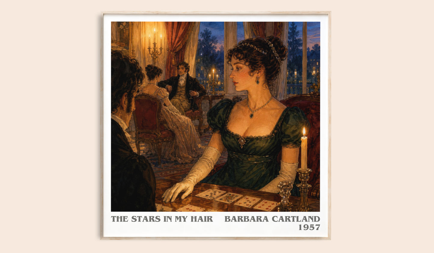 The Stars In My Hair literary book poster by Barbara Cartland – framed literary art print