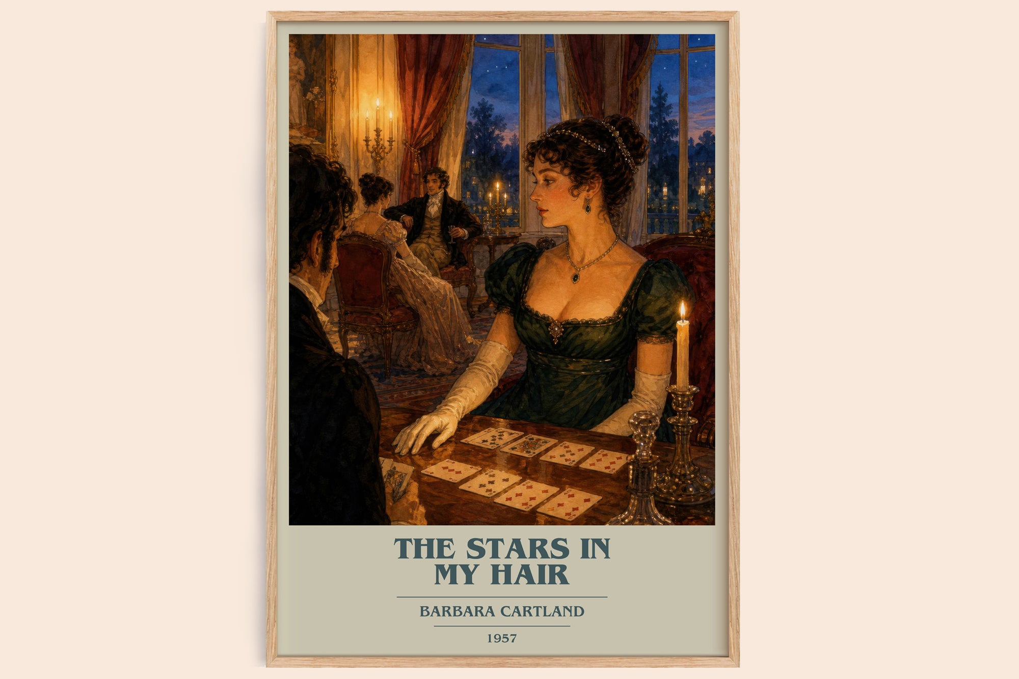 The Stars In My Hair book cover book poster by Barbara Cartland – framed literary art print