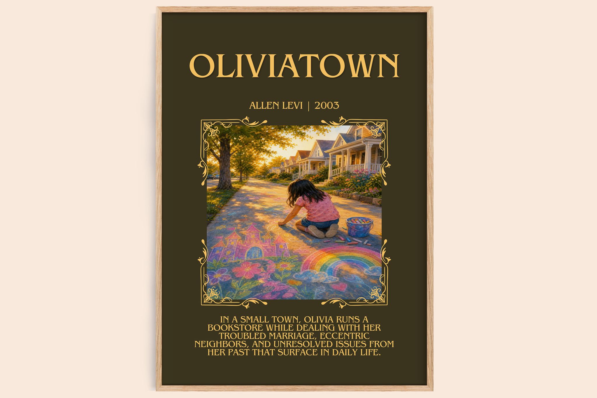 Oliviatown Minimalist Book Poster by Allen Levi