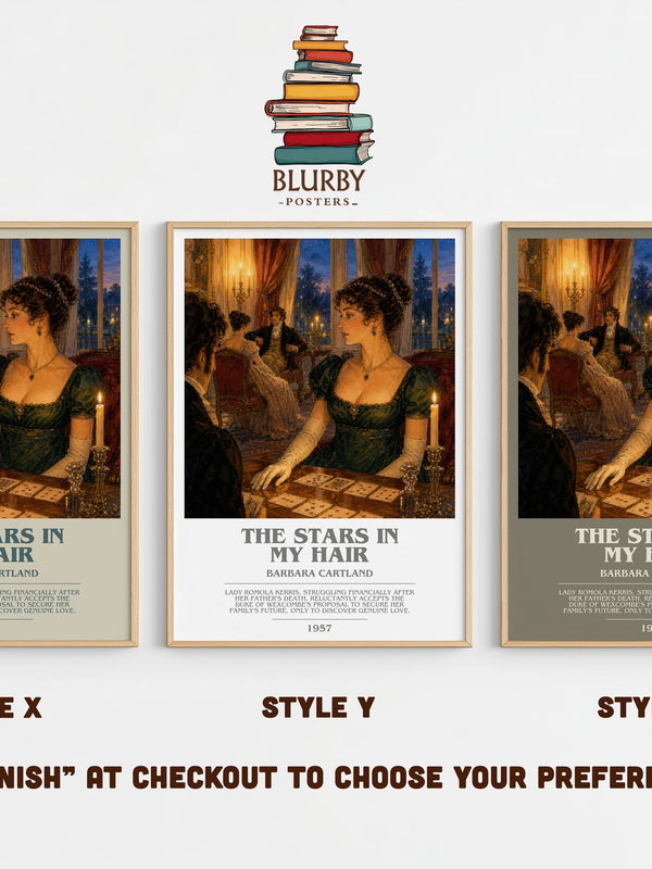 The Stars In My Hair bookish print in frame leaning in hallway – romance wall art