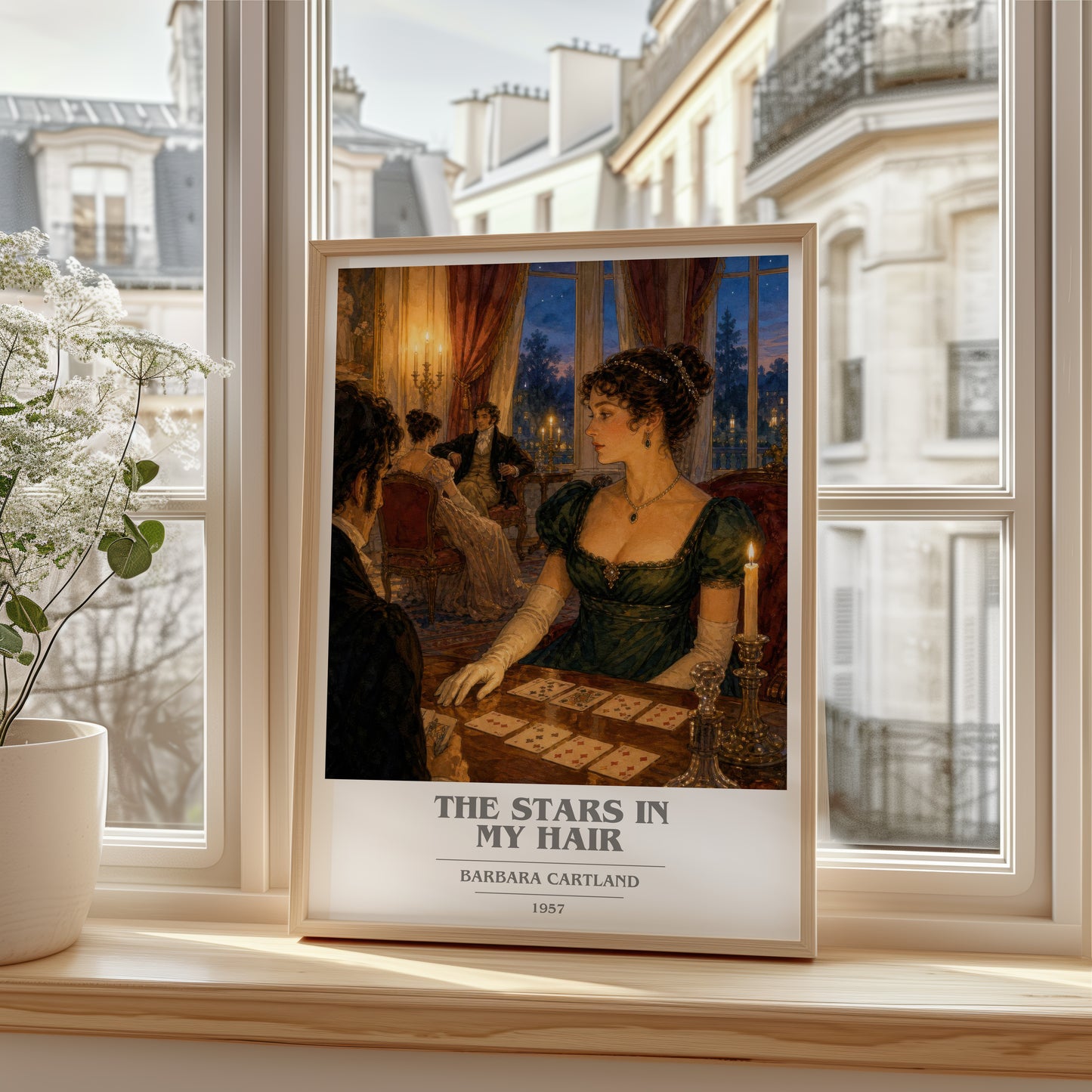 The Stars In My Hair book cover poster colour and style options – Barbara Cartland book art