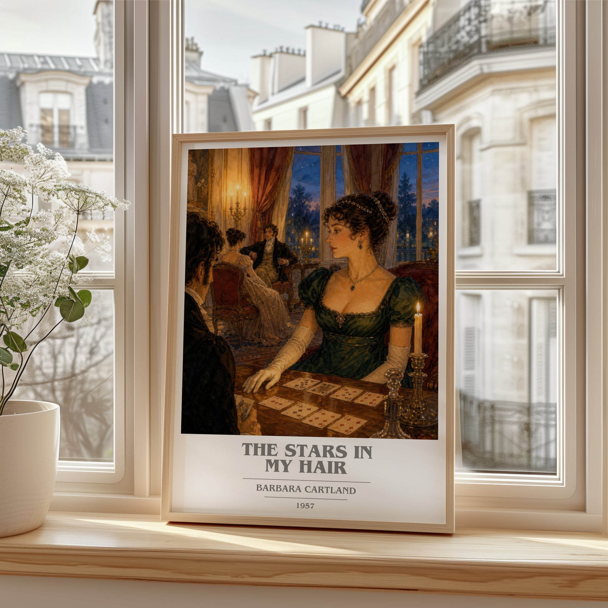 The Stars In My Hair book cover poster colour and style options – Barbara Cartland book art