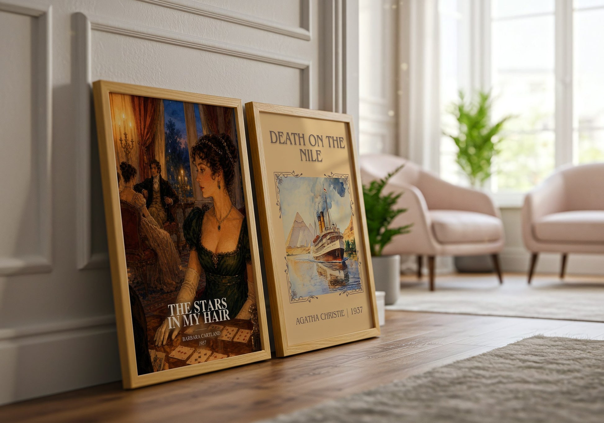 The Stars In My Hair watercolour print framed by window – literary home decor
