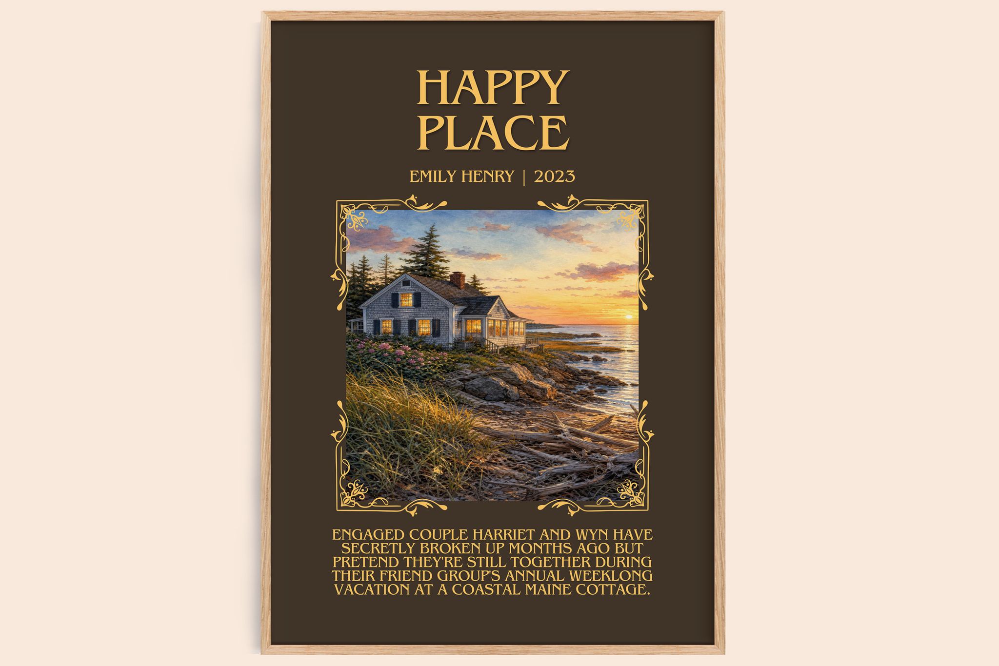 Happy Place Minimalist Book Poster by Emily Henry