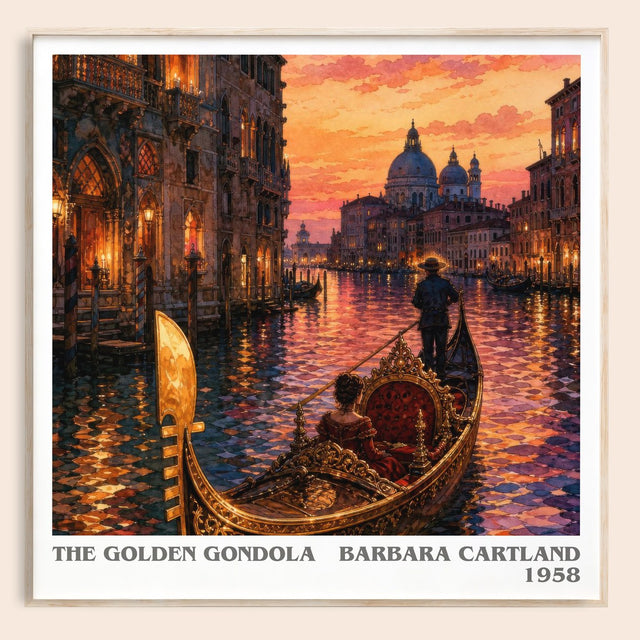 The Golden Gondola Literary Art Print by Barbara Cartland