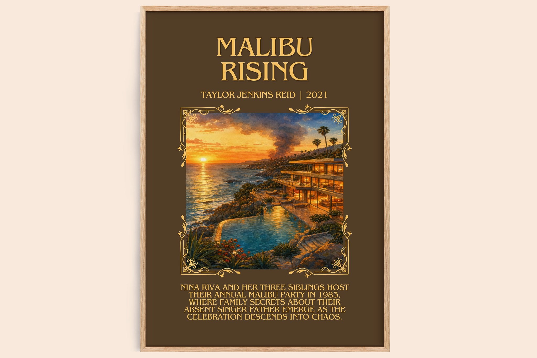 Malibu Rising Minimalist Book Poster by Taylor Jenkins Reid