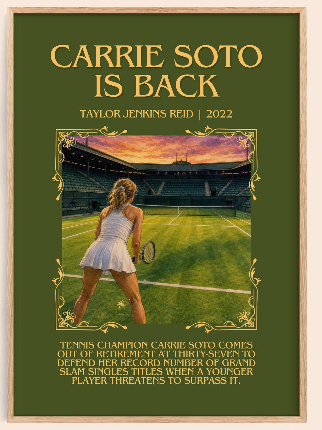 Carrie Soto Is Back Minimalist Book Poster by Taylor Jenkins Reid – book poster