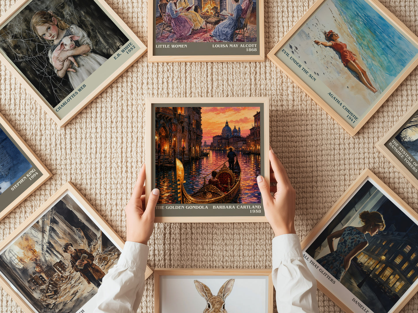 The Golden Gondola literary book poster framed on wall – historical fiction wall art
