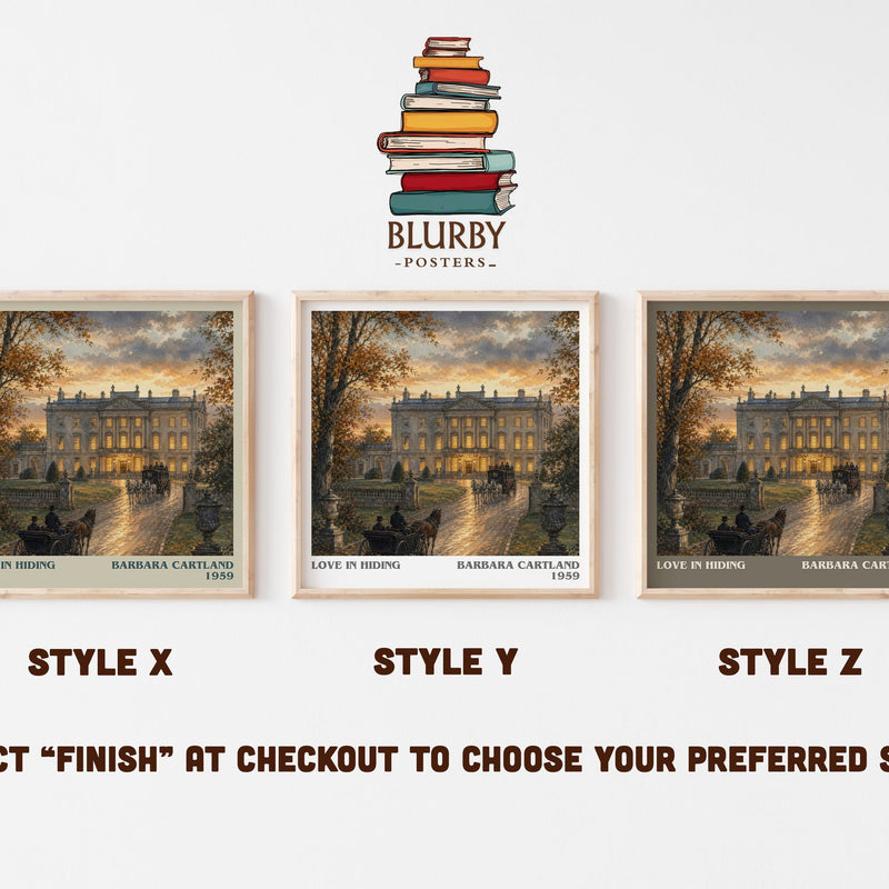 Love In Hiding literary print in frame leaning in hallway – romance wall art