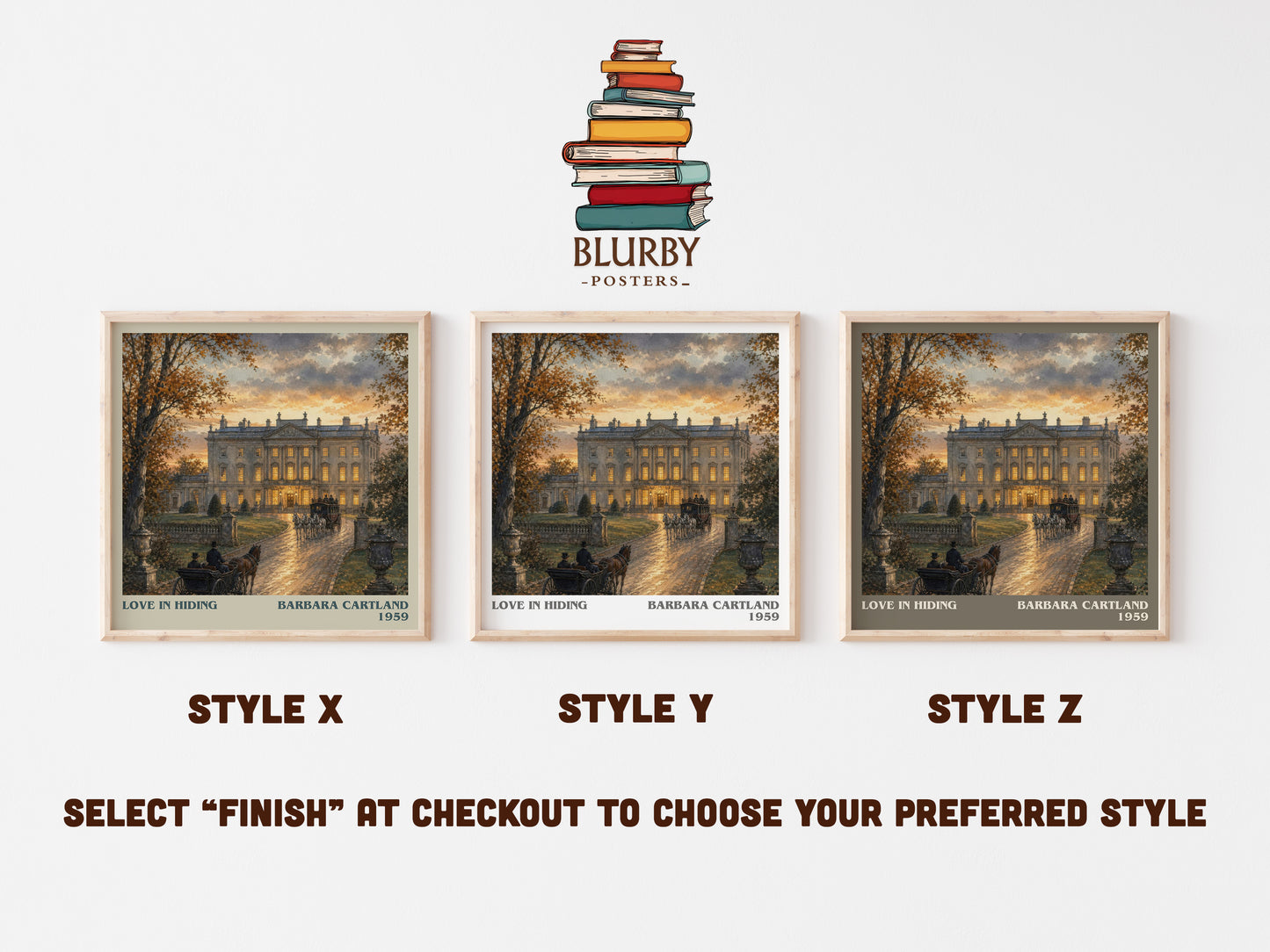 Love In Hiding literary print in frame leaning in hallway – romance wall art