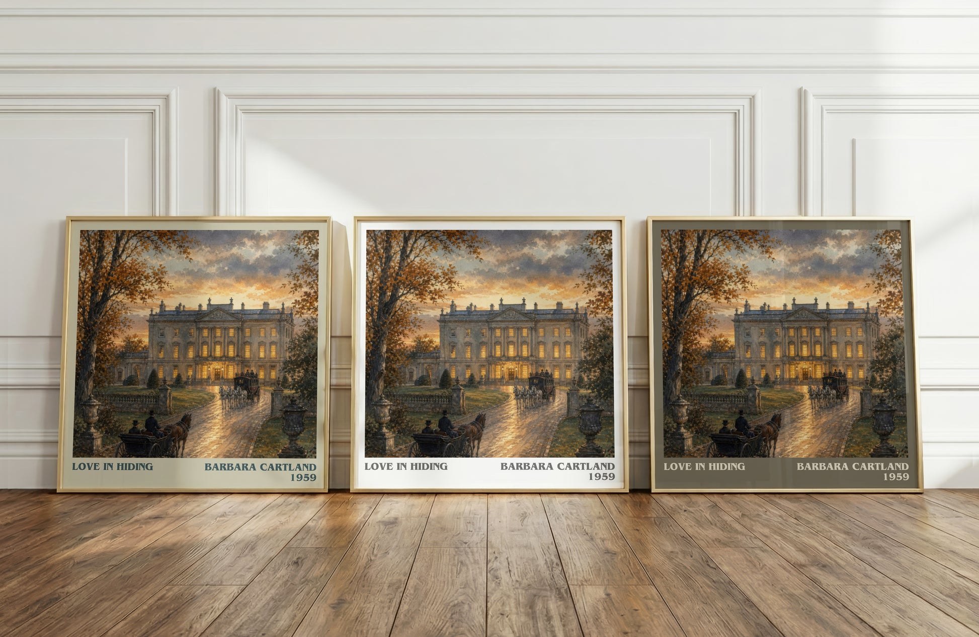Love In Hiding literary art print colour and style options – Barbara Cartland book art