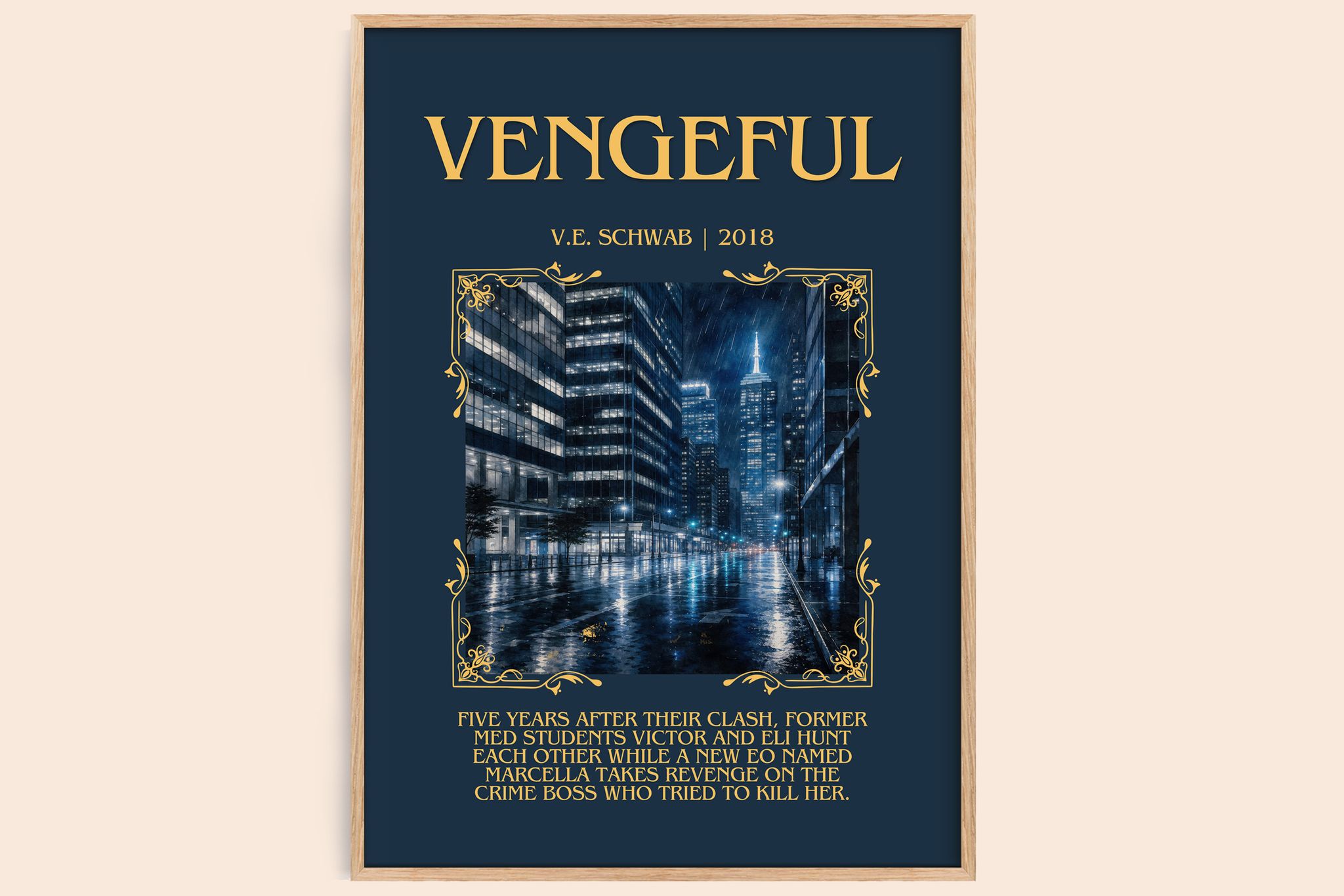Vengeful Minimalist Book Poster by V.E. Schwab