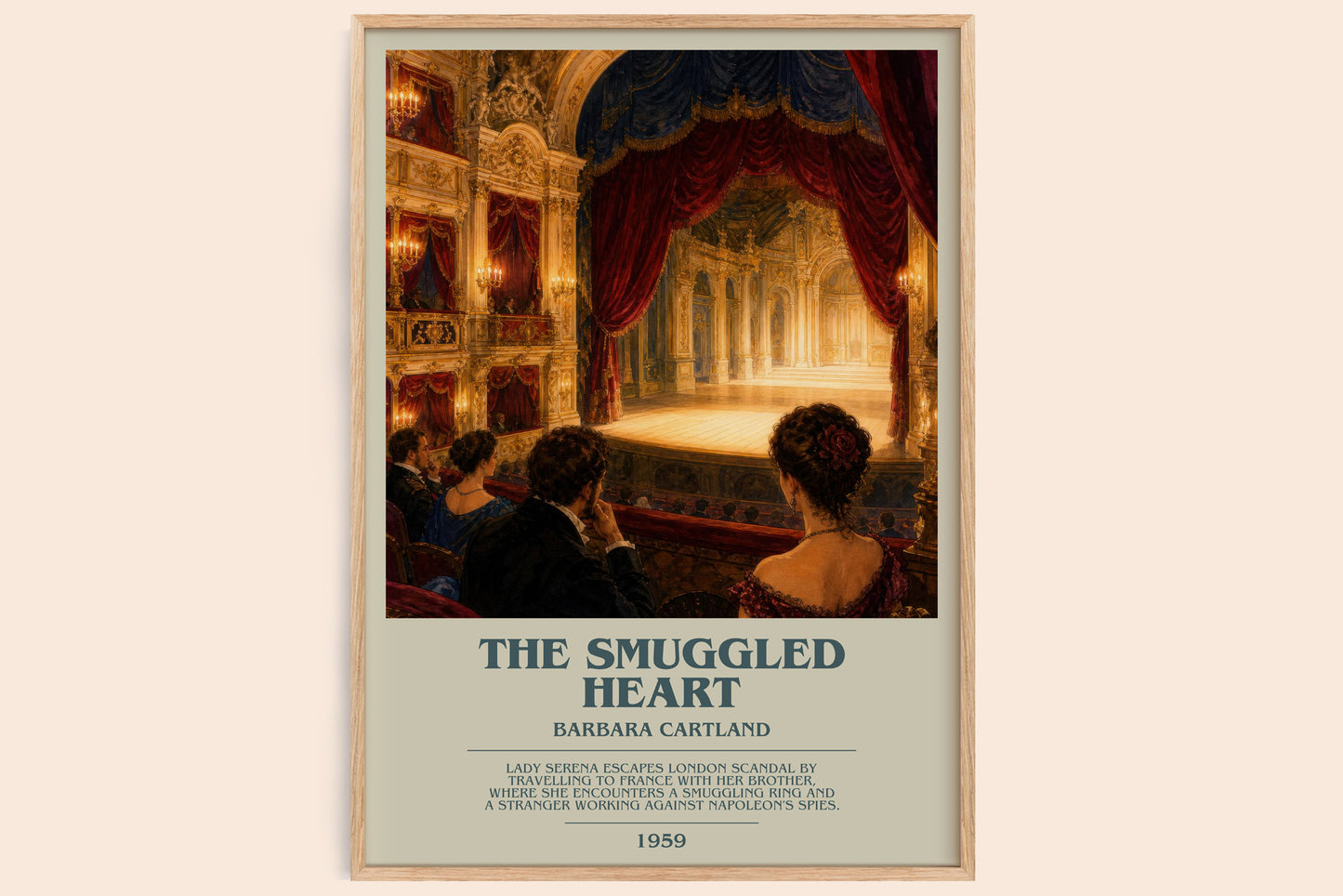 The Smuggled Heart bookish book poster by Barbara Cartland – framed literary art print