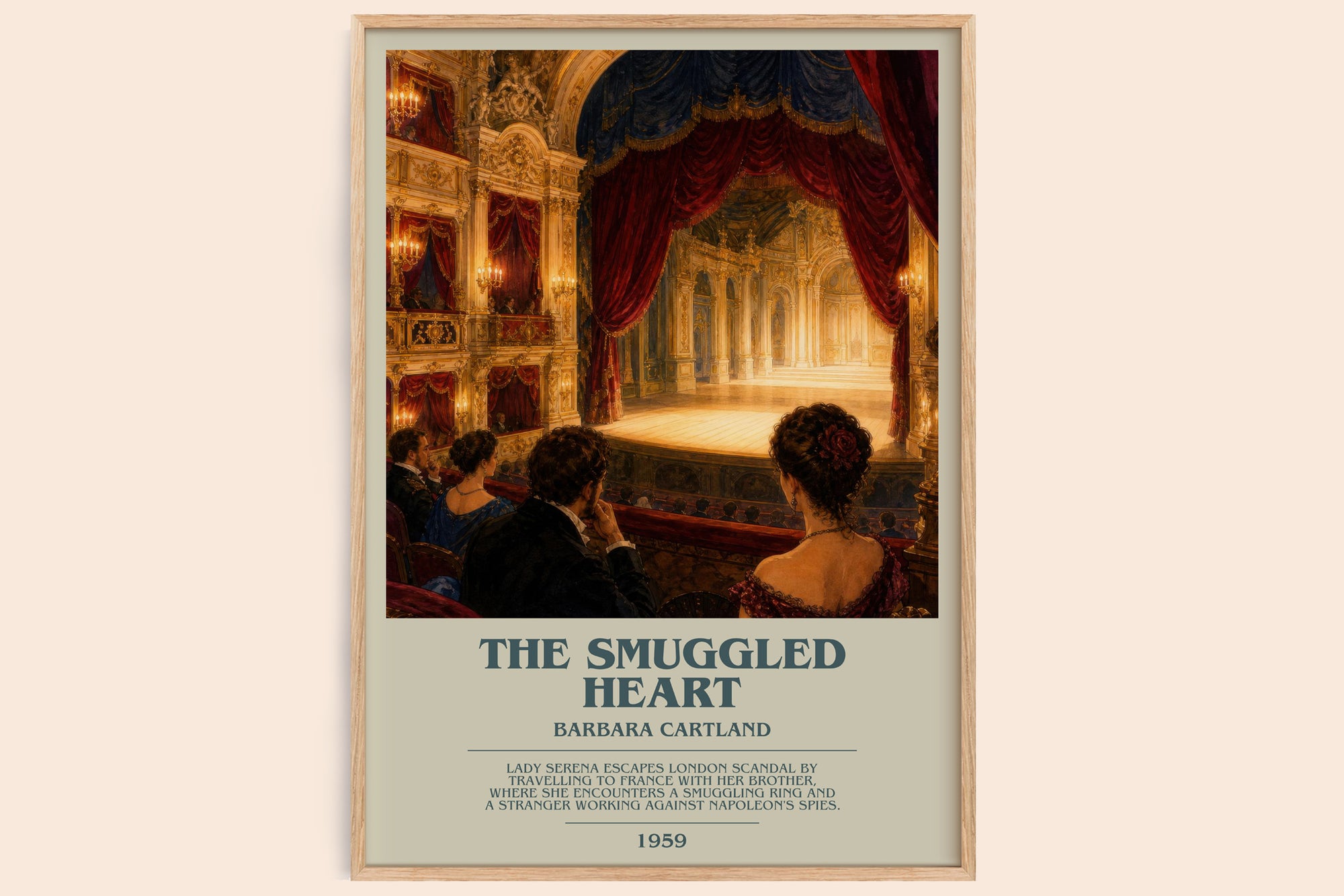 The Smuggled Heart bookish book poster by Barbara Cartland – framed literary art print