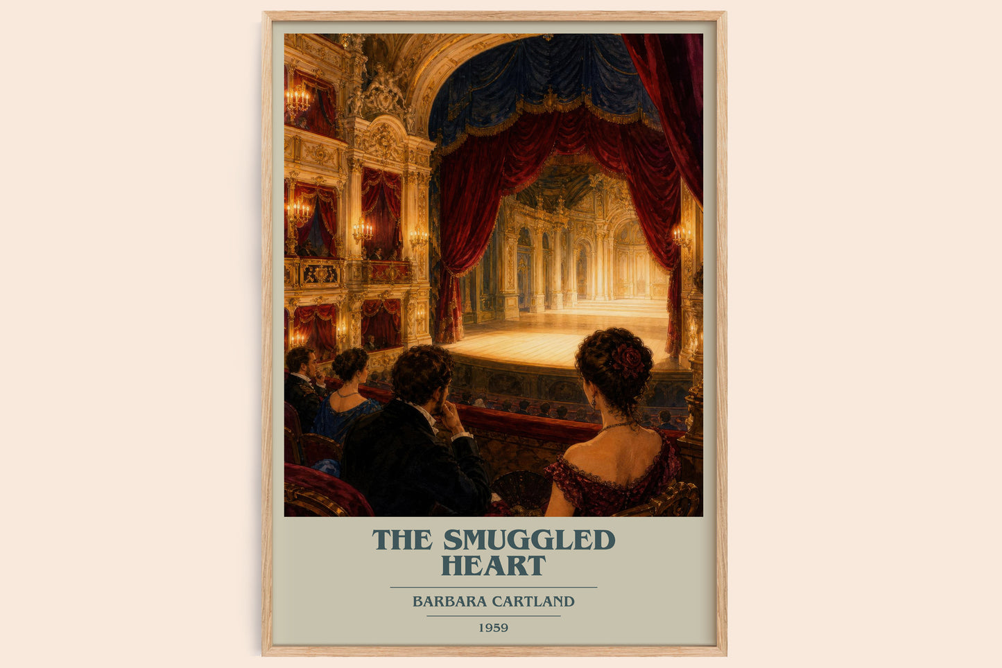 The Smuggled Heart book cover book poster by Barbara Cartland – framed literary art print