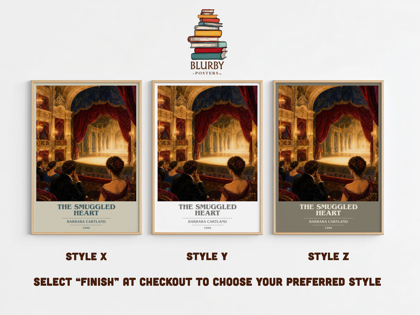 The Smuggled Heart book cover print in frame leaning in hallway – romance wall art