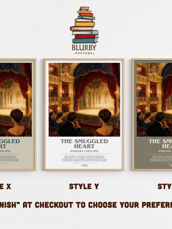 The Smuggled Heart bookish print in frame leaning in hallway – romance wall art