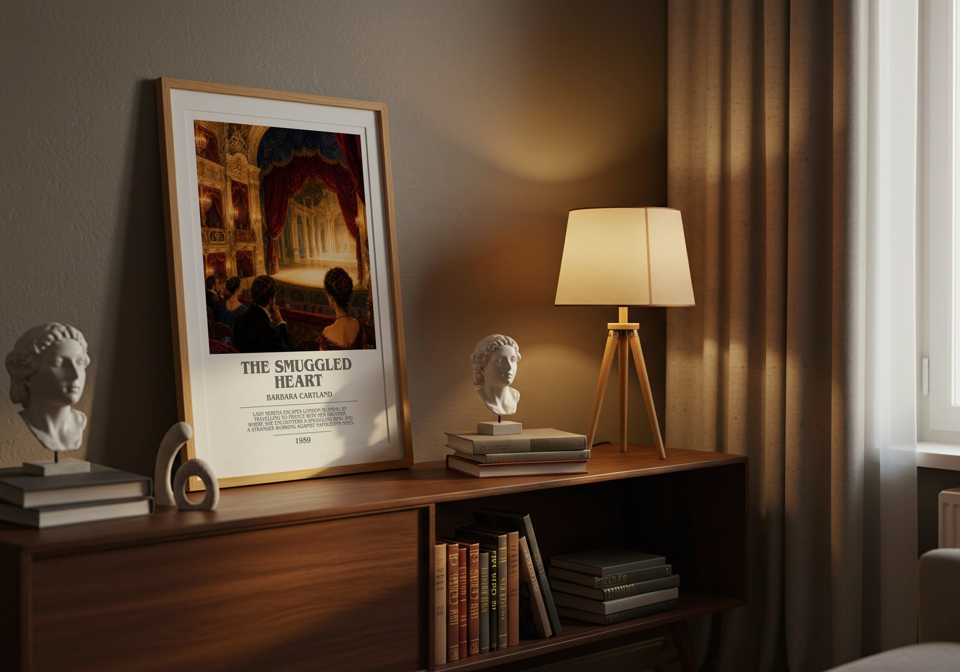 The Smuggled Heart bookish book poster framed on wall – romance wall art