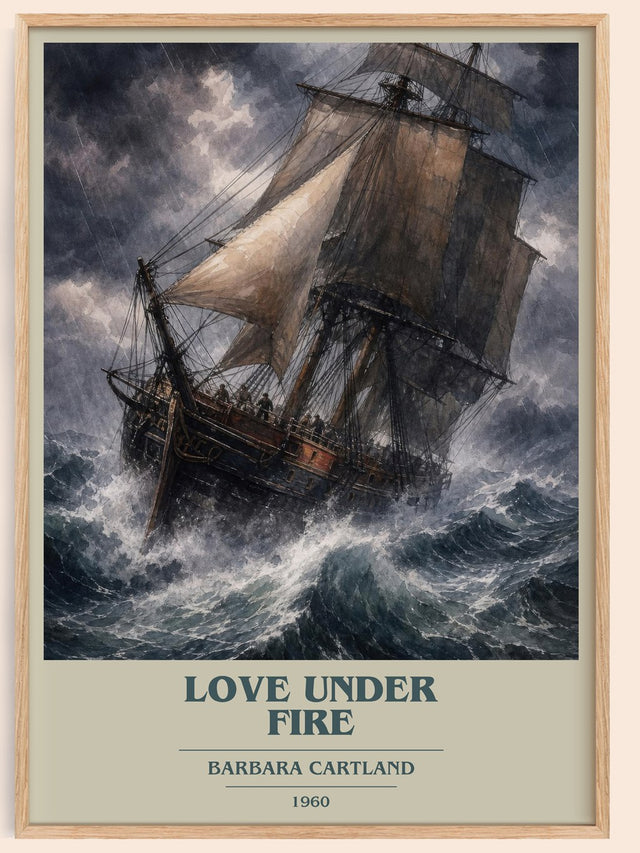 Love Under Fire Book Cover Poster by Barbara Cartland