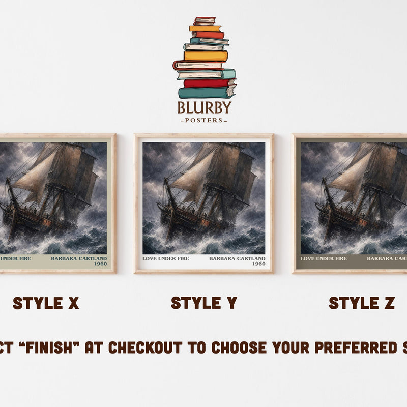 Love Under Fire literary print in frame leaning in hallway – romance wall art