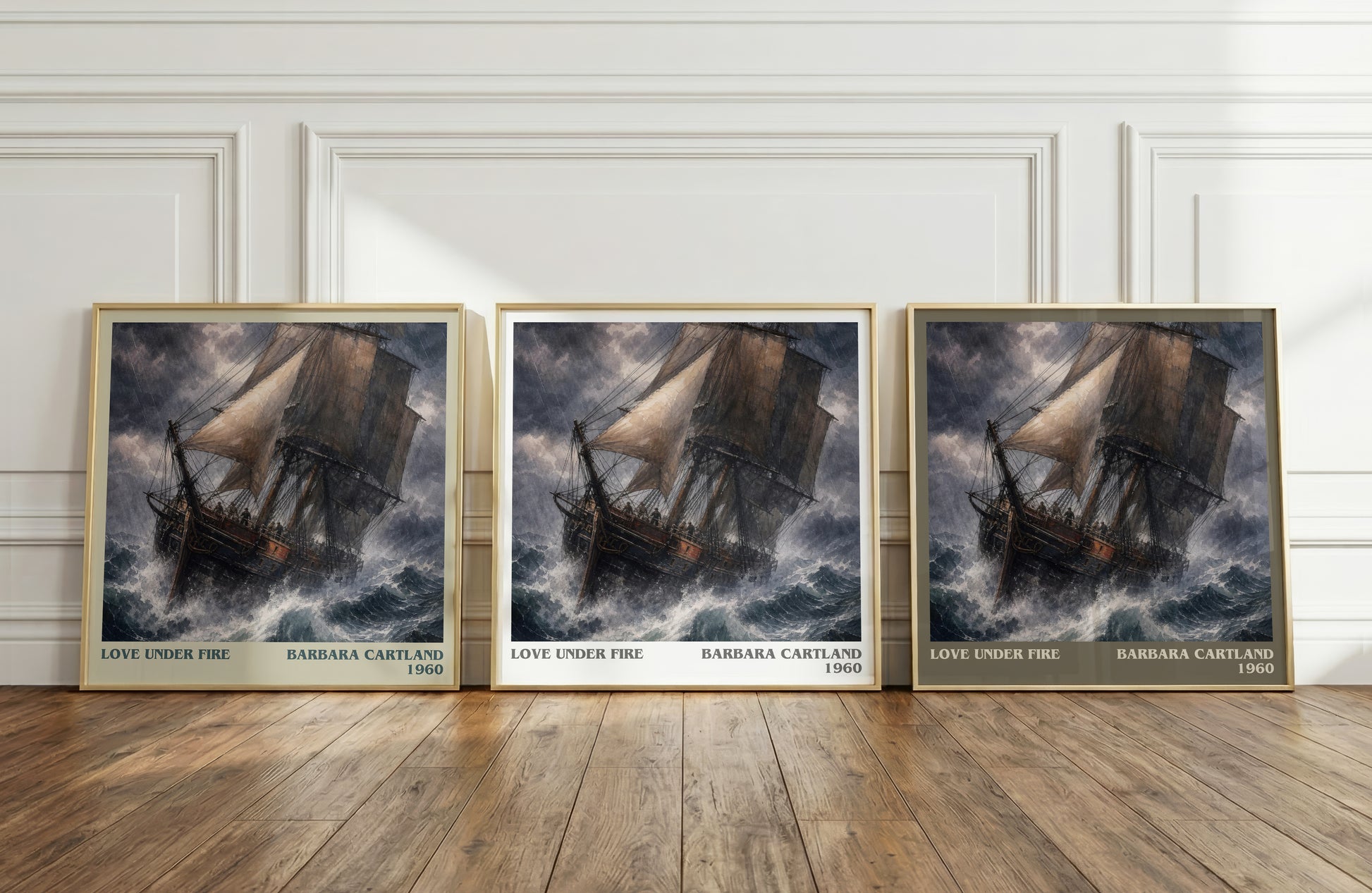 Love Under Fire literary art print colour and style options – Barbara Cartland book art