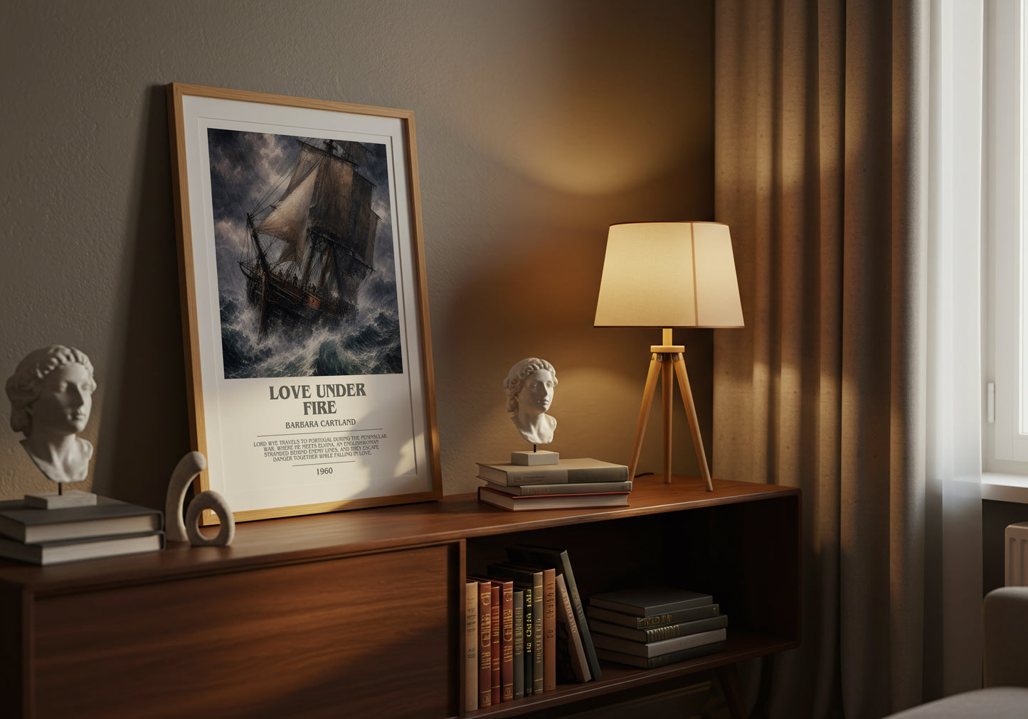 Love Under Fire bookish book poster framed on wall – romance wall art