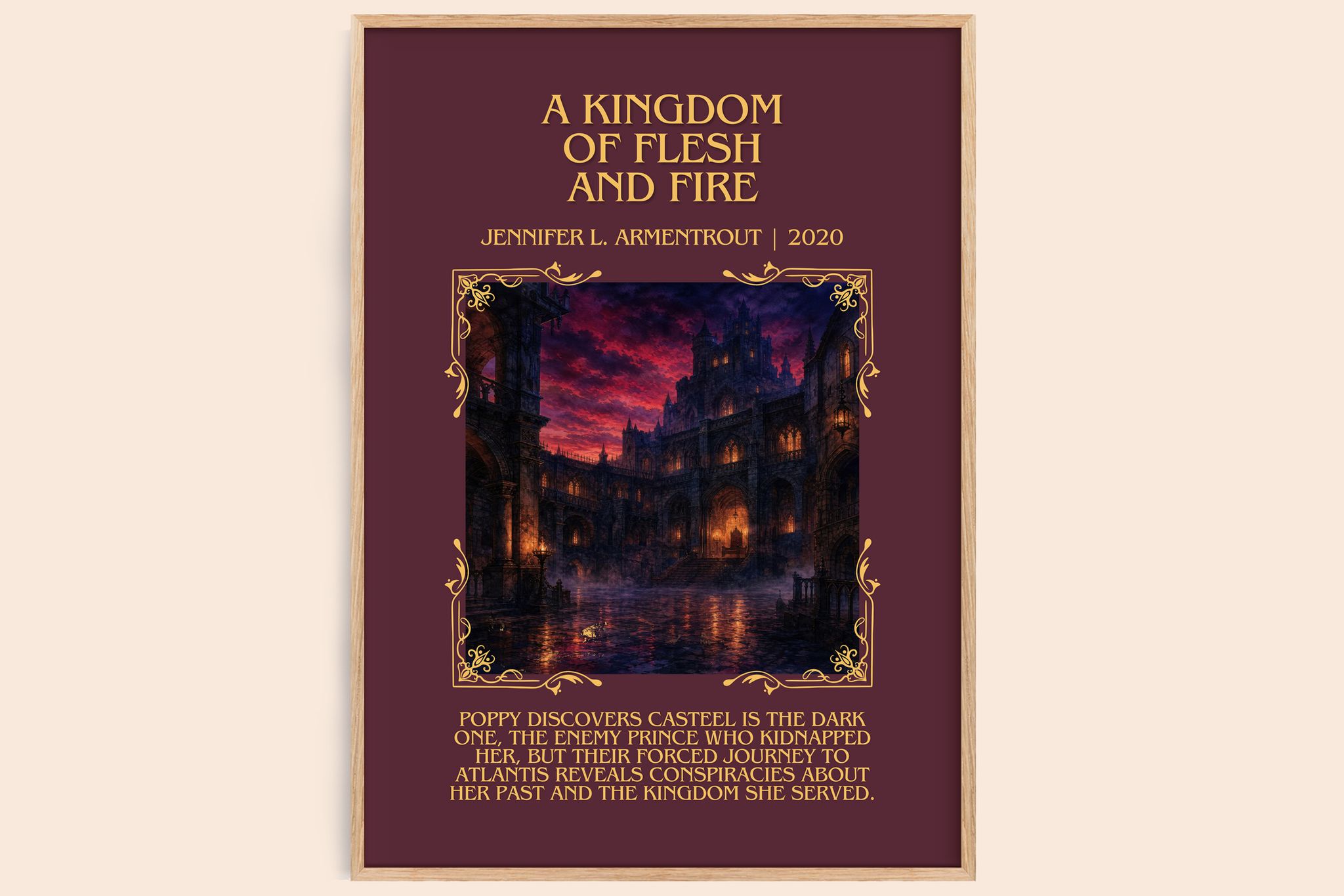 Kingdom of Flesh and Fire Minimalist Book Poster by J. Armentrout