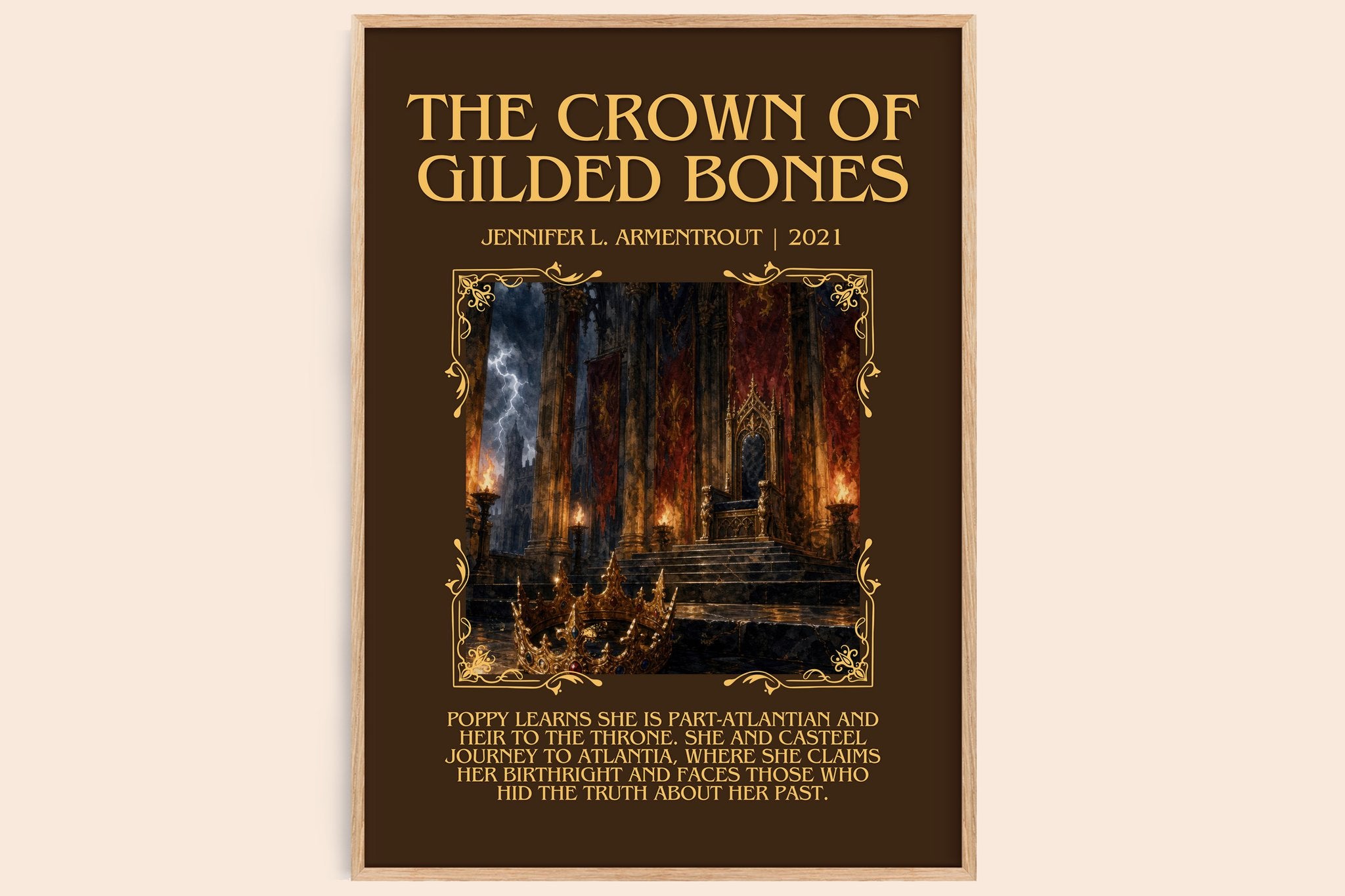 Crown of Gilded Bones Minimalist Book Poster by Jennifer L. Armentrout