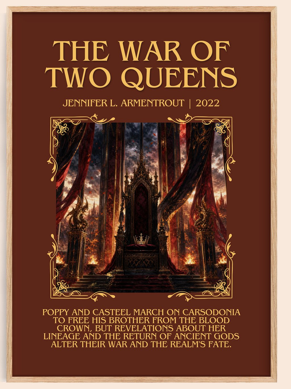 The War of Two Queens Minimalist Book Poster by Jennifer L. Armentrout – book poster