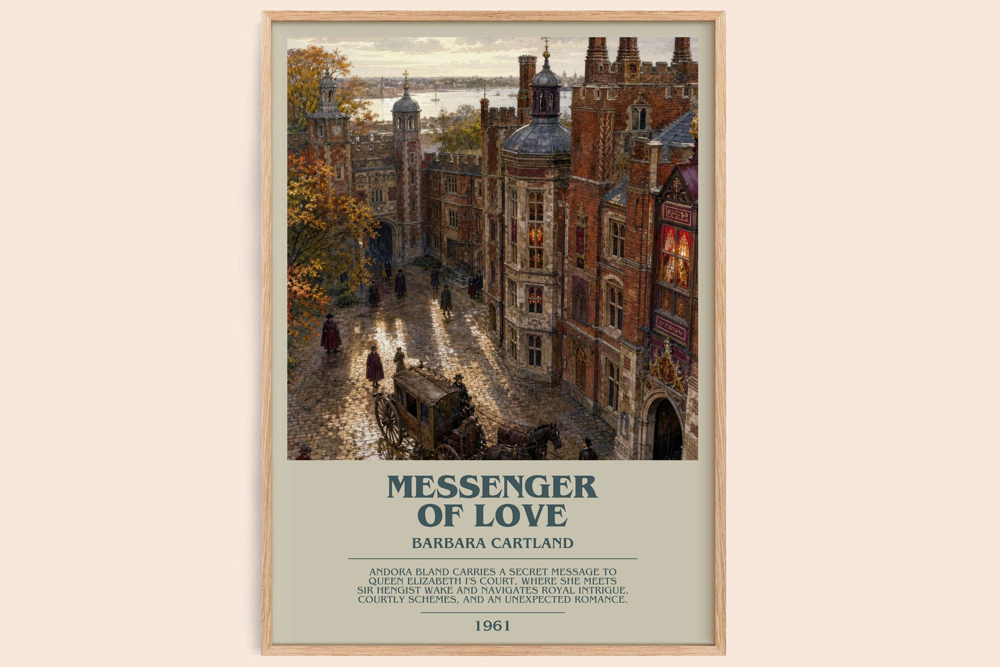 Messenger Of Love bookish book poster by Barbara Cartland – framed literary art print