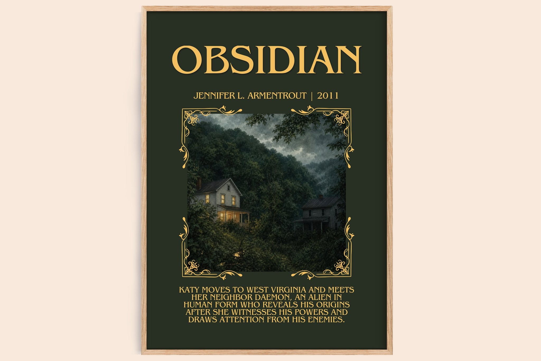 Obsidian Minimalist Book Poster by Jennifer L. Armentrout