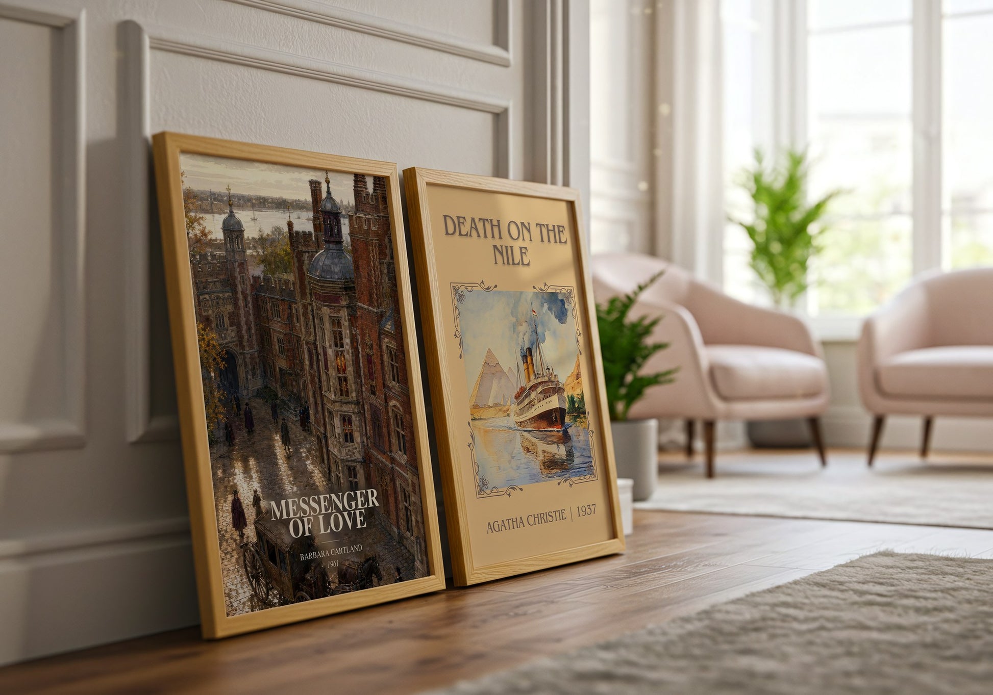 Messenger Of Love watercolour print framed by window – literary home decor