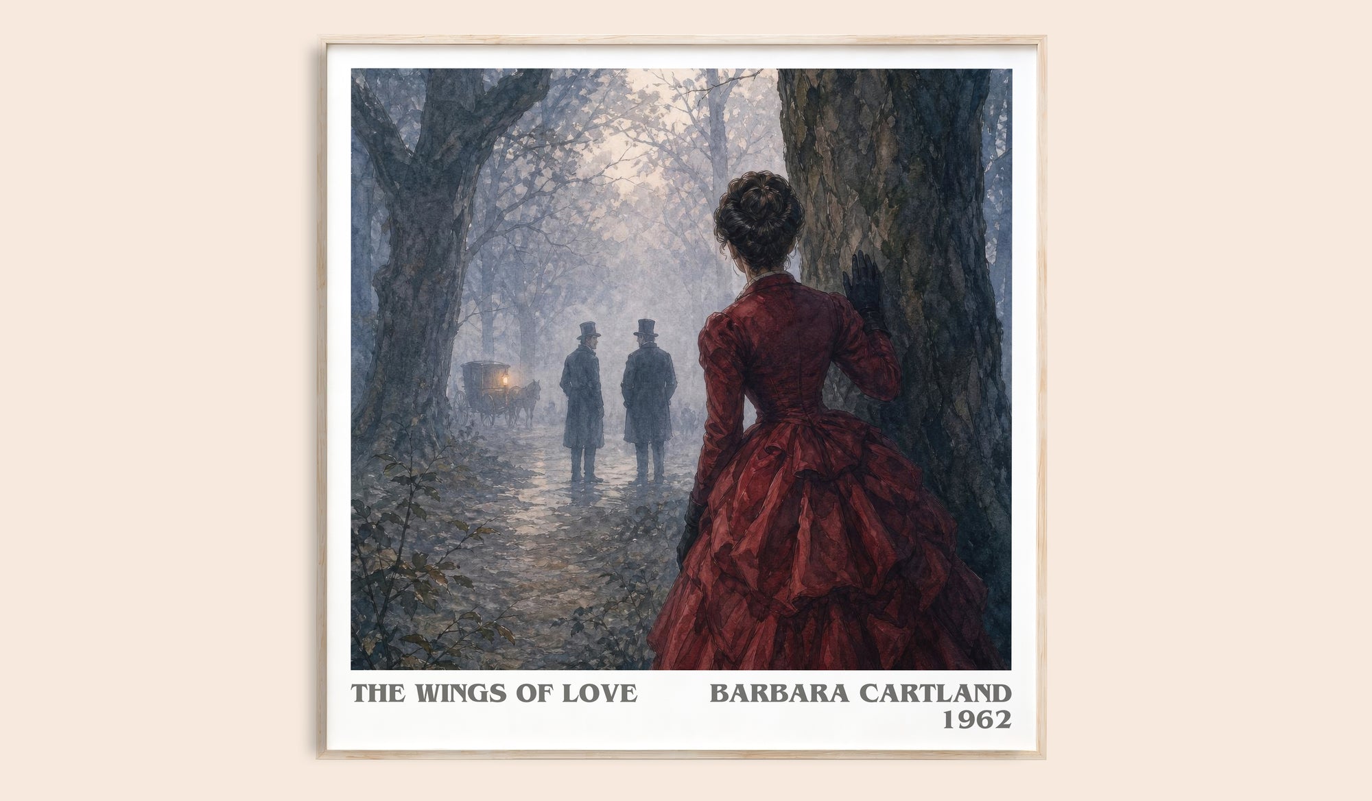 The Wings Of Love literary book poster by Barbara Cartland – framed literary art print