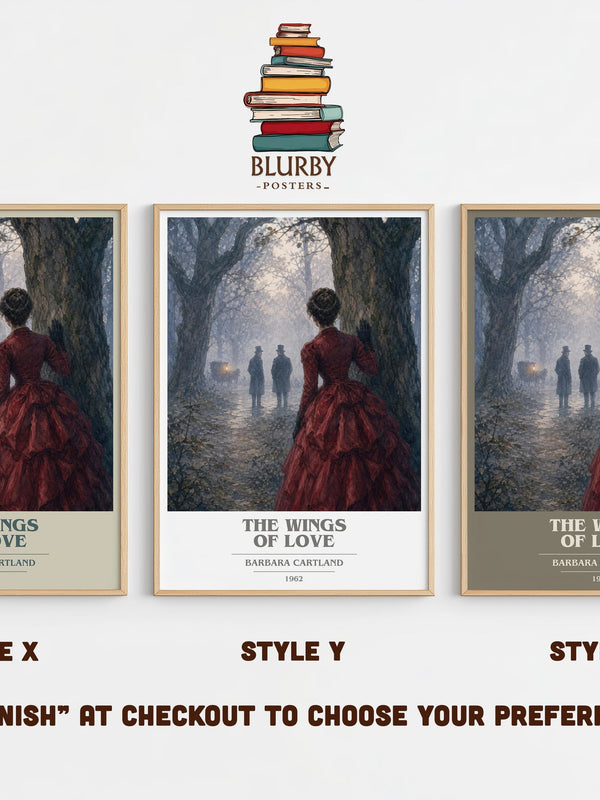 The Wings Of Love book cover print in frame leaning in hallway – romance wall art