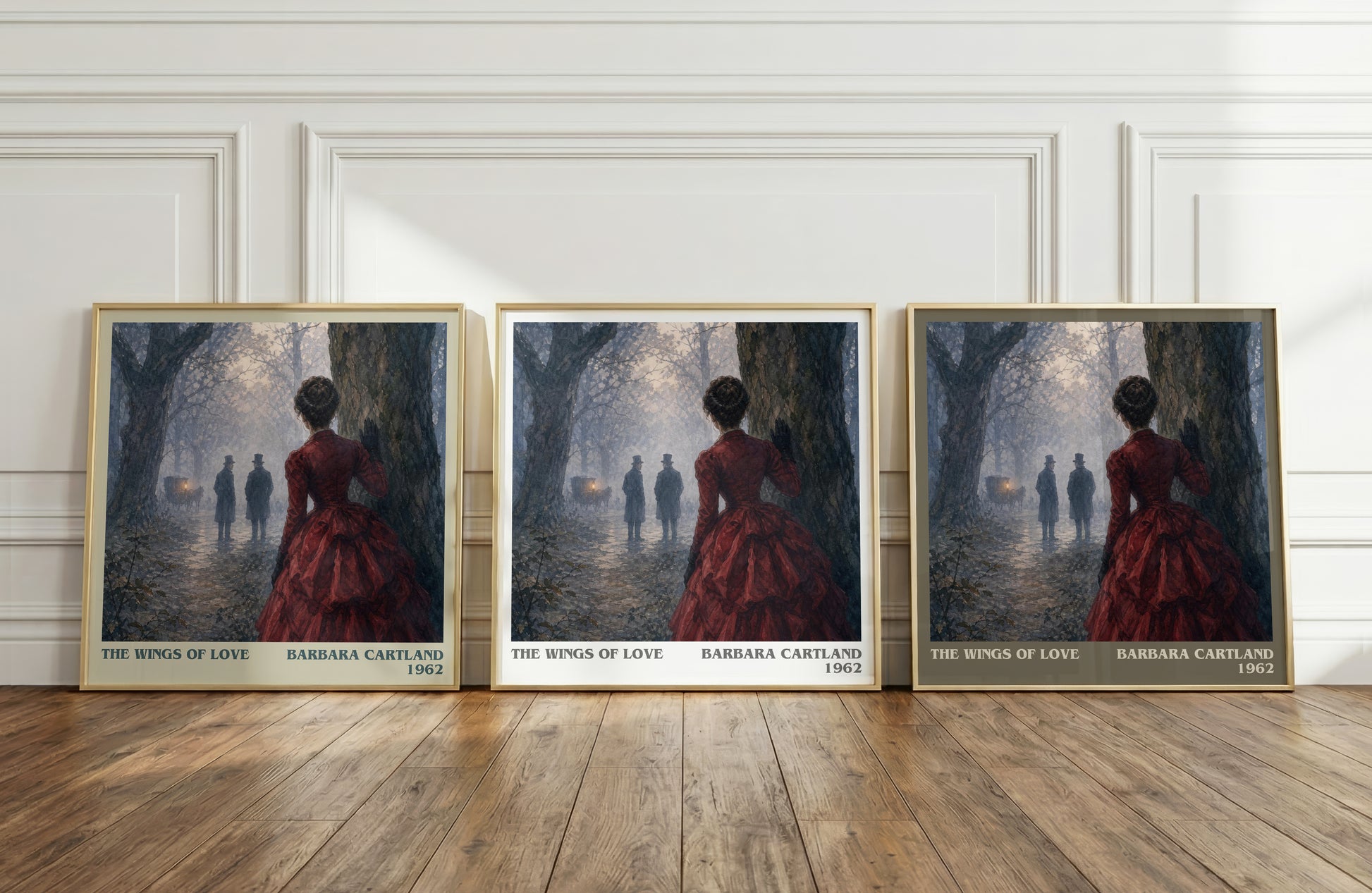 The Wings Of Love literary art print colour and style options – Barbara Cartland book art