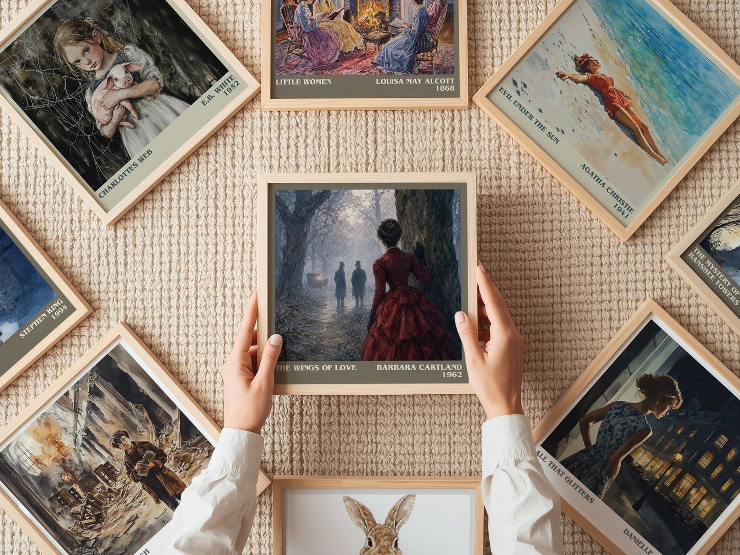 The Wings Of Love literary book poster framed on wall – romance wall art