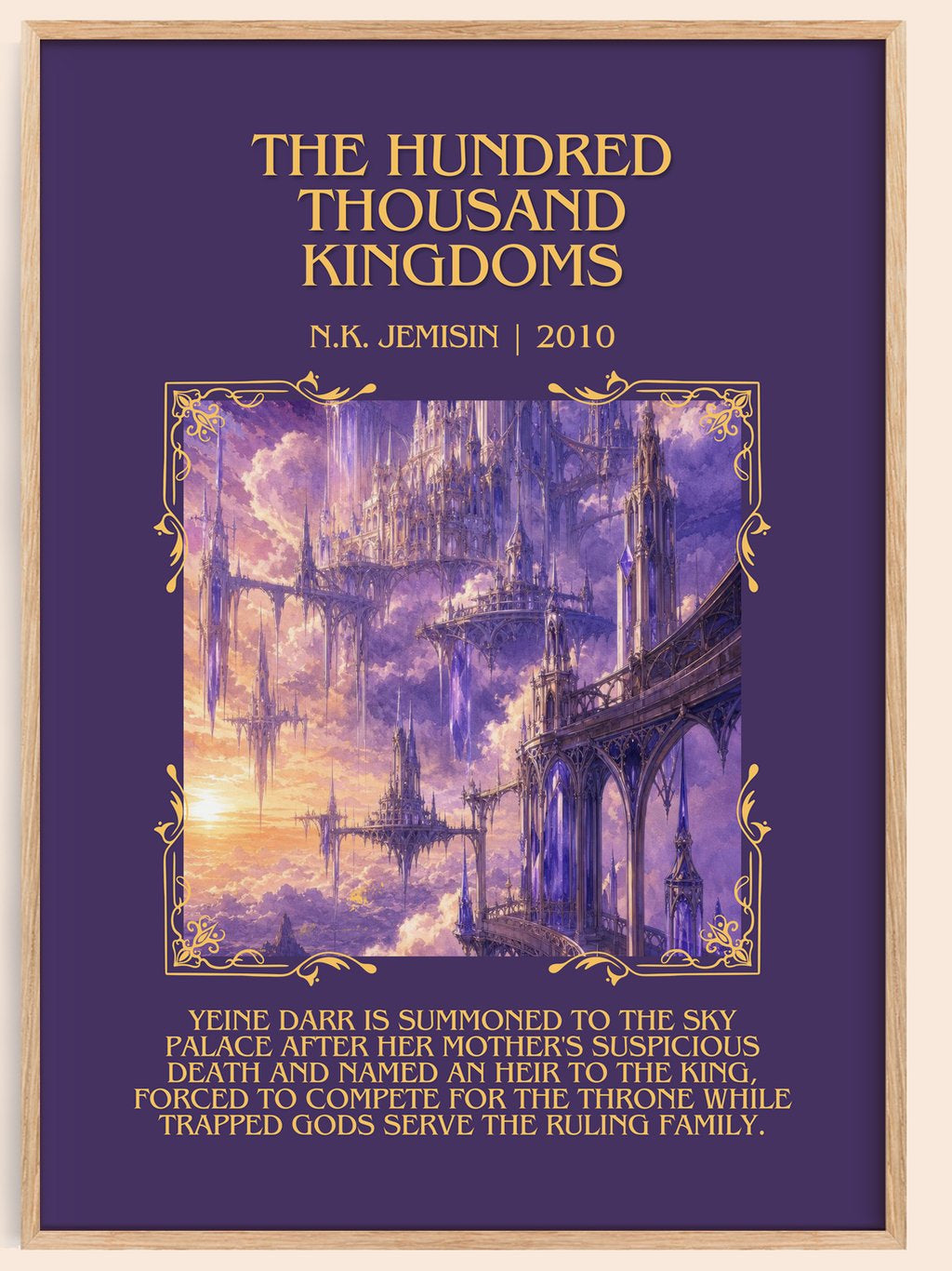 The Hundred Thousand Kingdoms Minimalist Book Poster by N.K. Jemisin – book poster