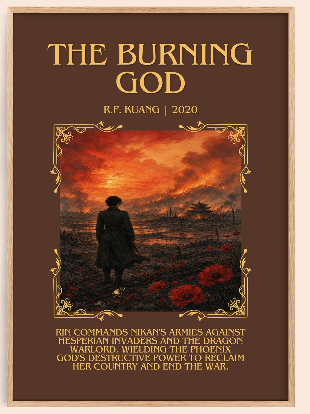 The Burning God Minimalist Book Poster by R.F. Kuang – book poster