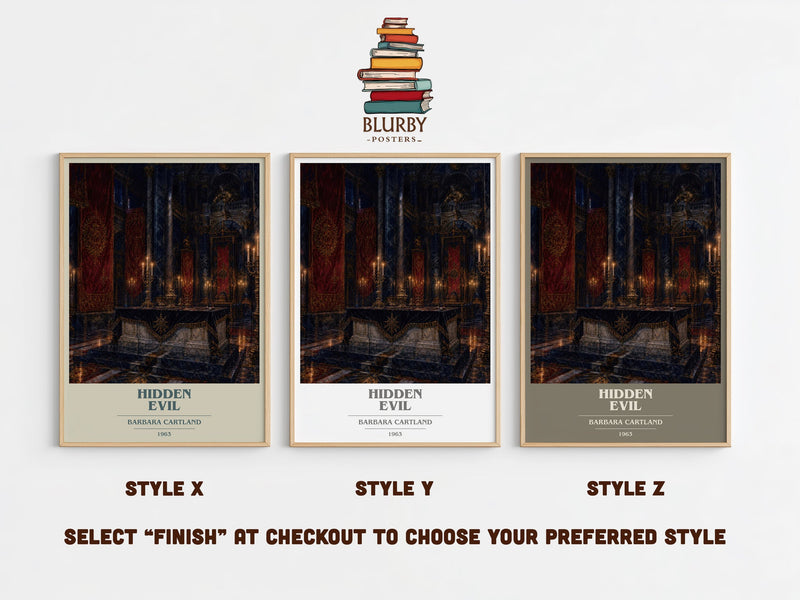 Hidden Evil book cover print in frame leaning in hallway – romance wall art