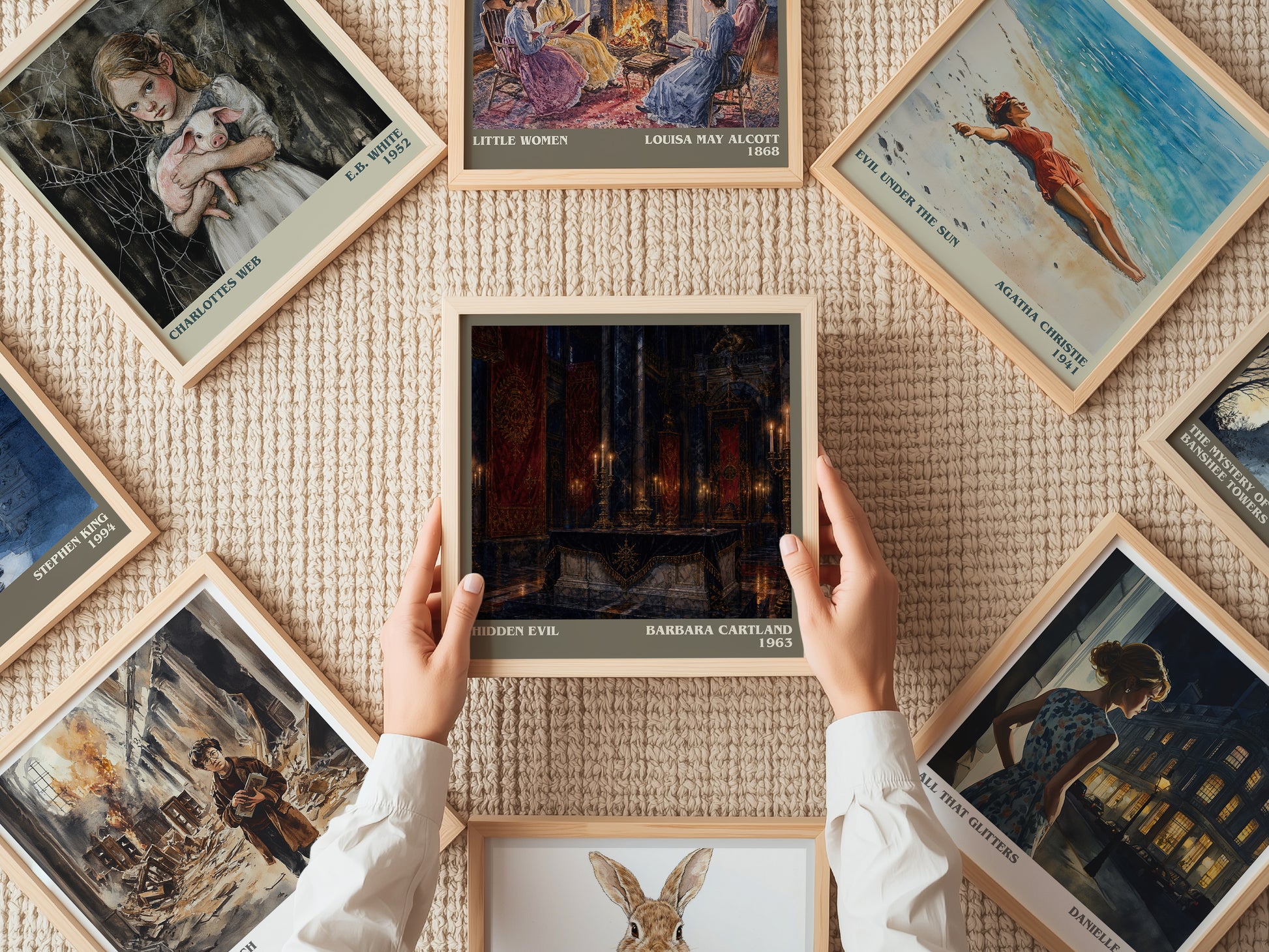 Hidden Evil literary book poster framed on wall – romance wall art