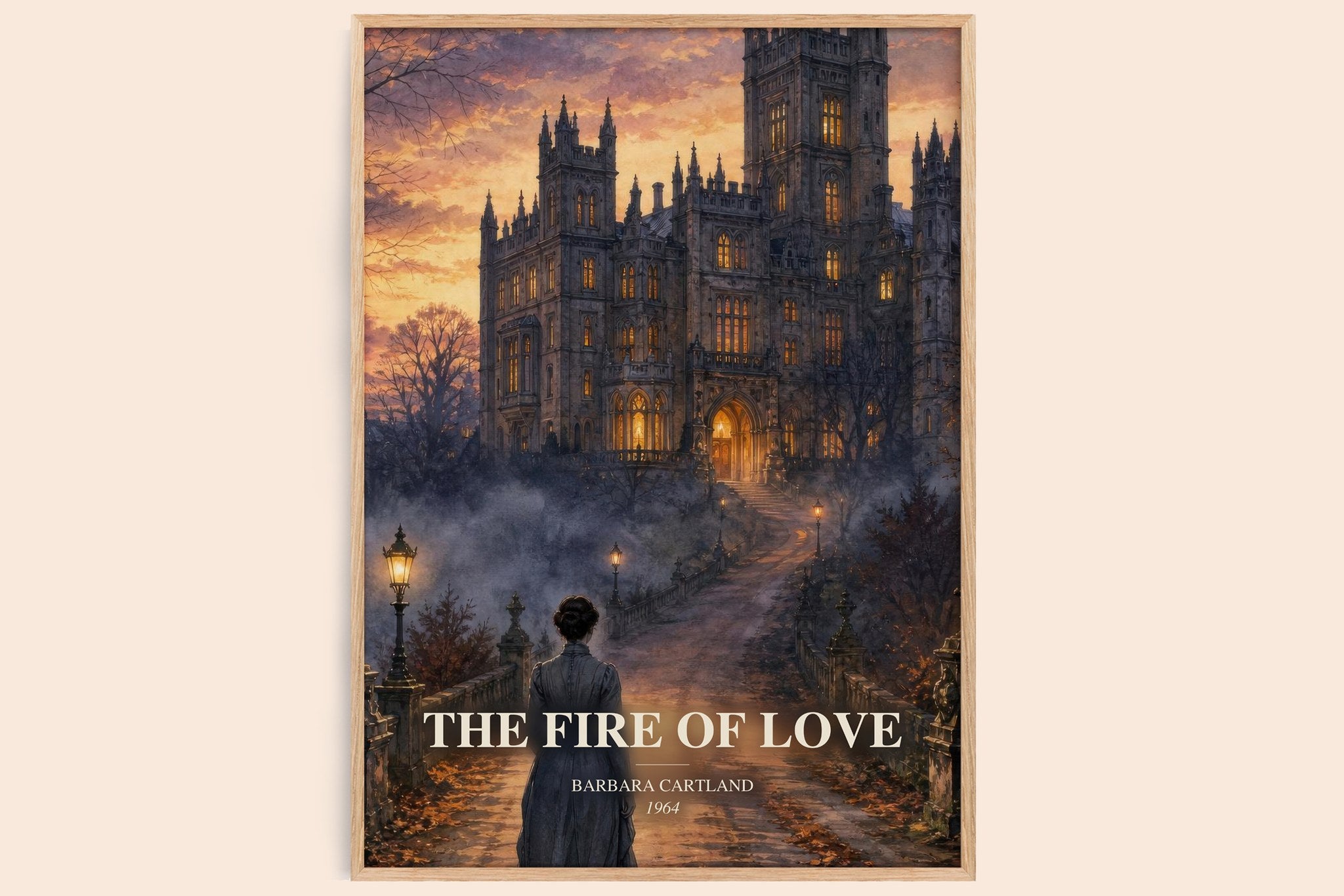 The Fire Of Love Book Watercolour Illustration by Barbara Cartland