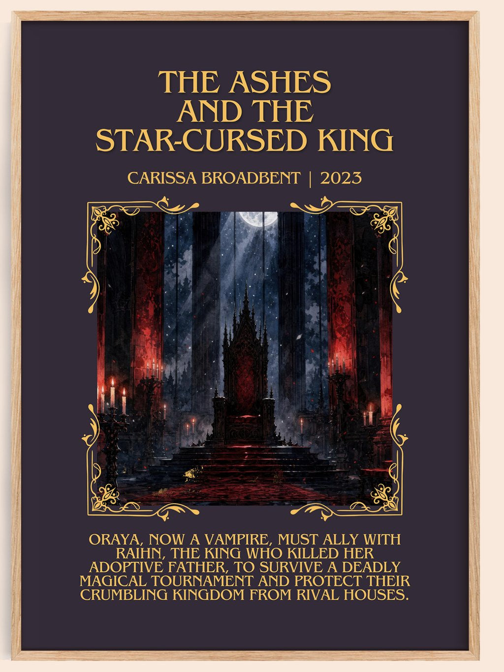 Ashes and the Star-Cursed King Minimalist Book Poster by C. Broadbent – book poster